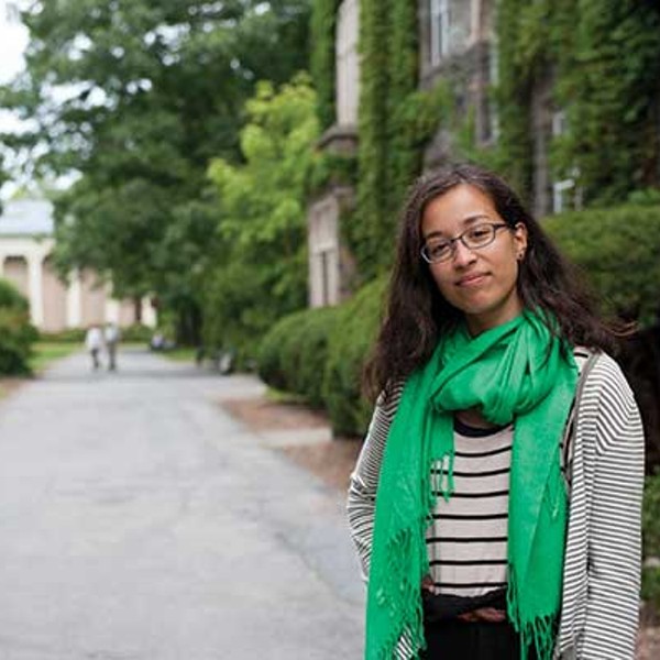 Homeschooler Marley Alford on the Bard College campus.