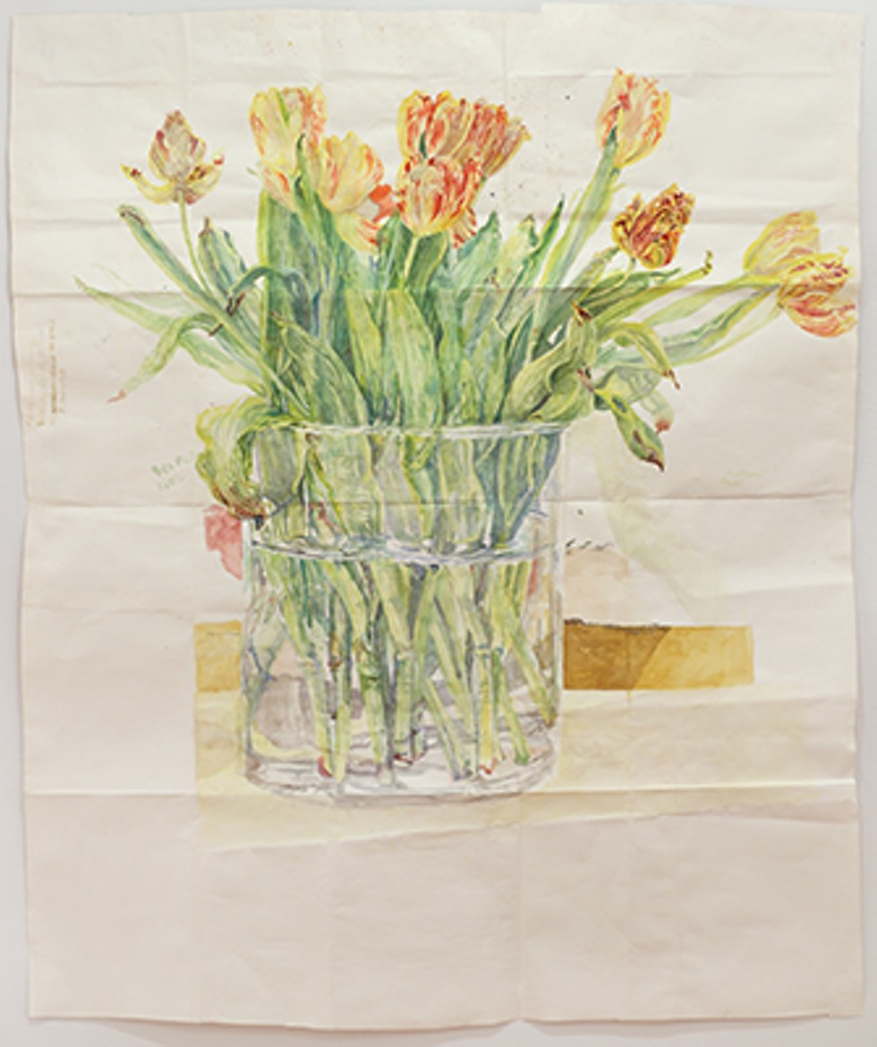 "Tulips,"2014, watercolor/paper, 65 x 53 inches