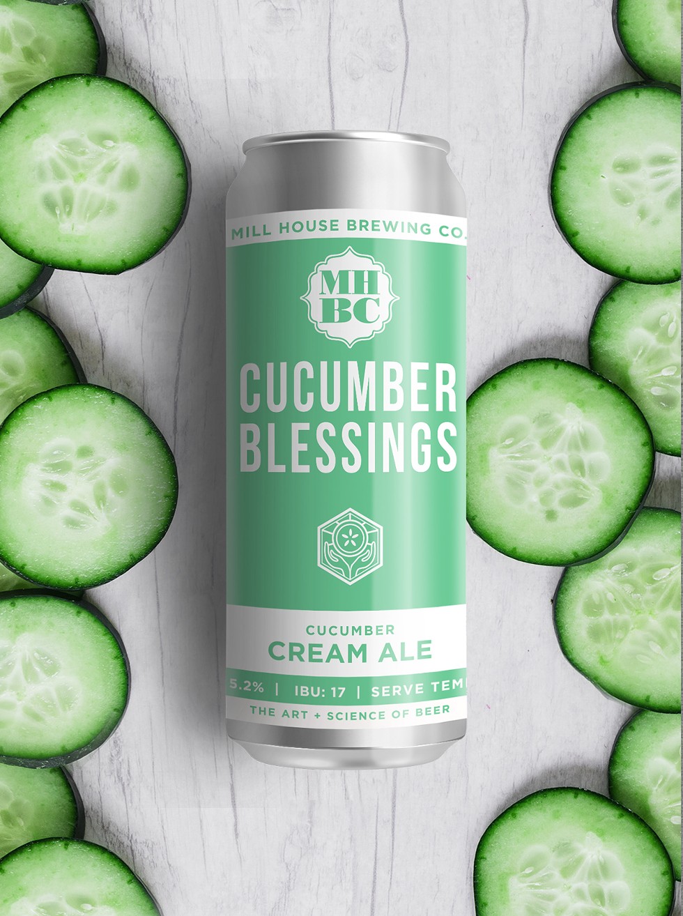 Our Cucumber Blessings can with it's new label