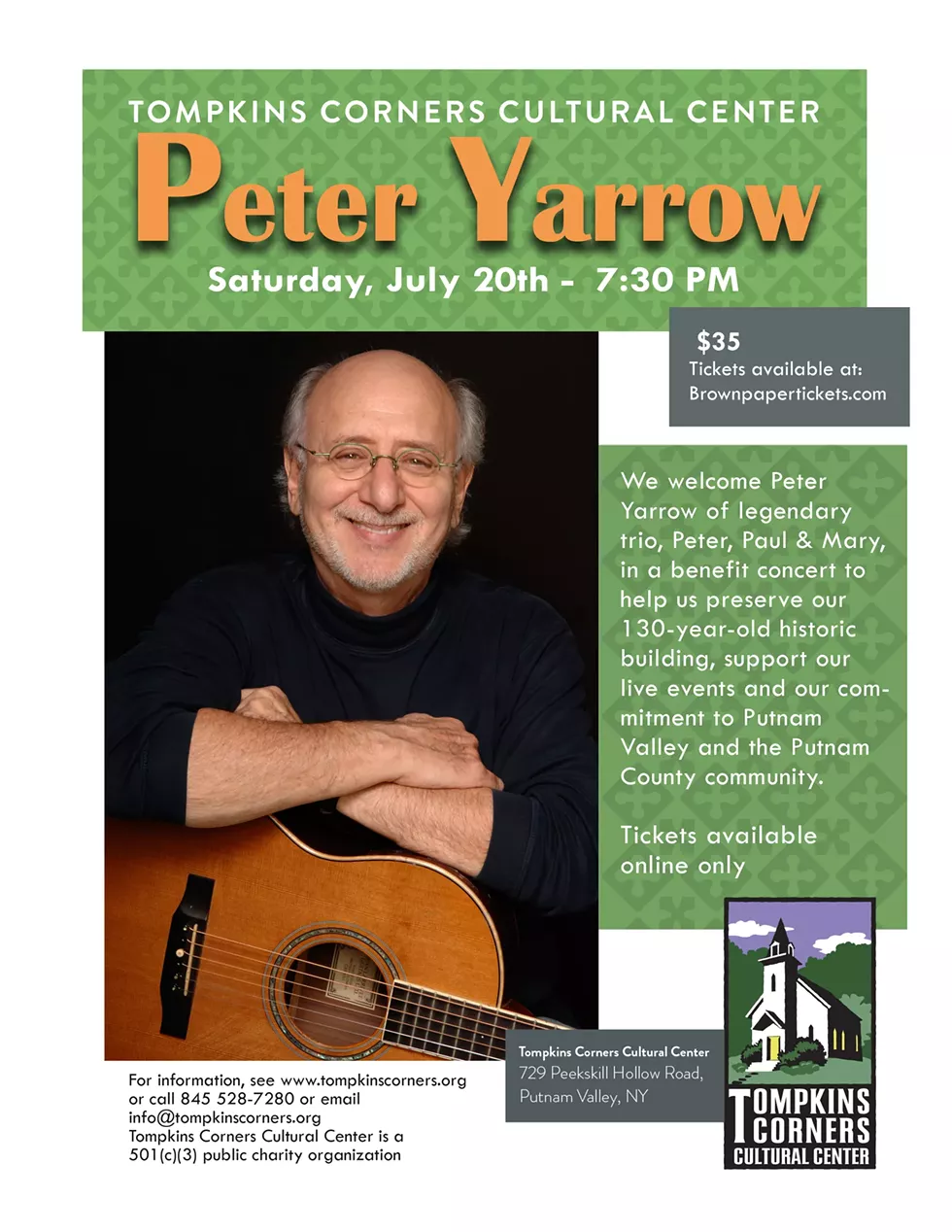 Peter Yarrow Benefit Concert at Tompkins Corners