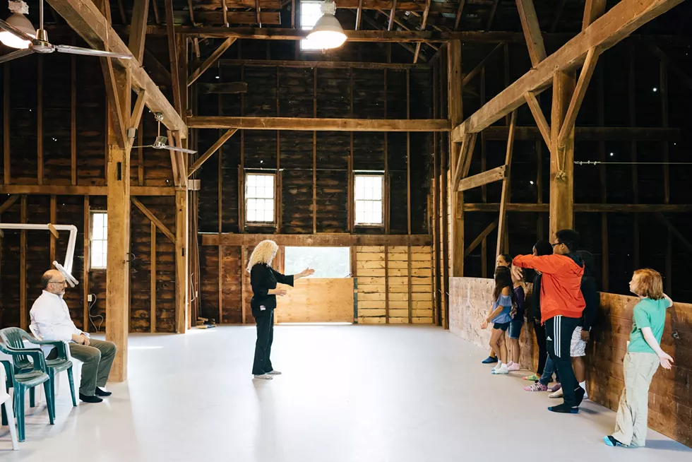 Nancy Rothman, instructing the class in theater games.