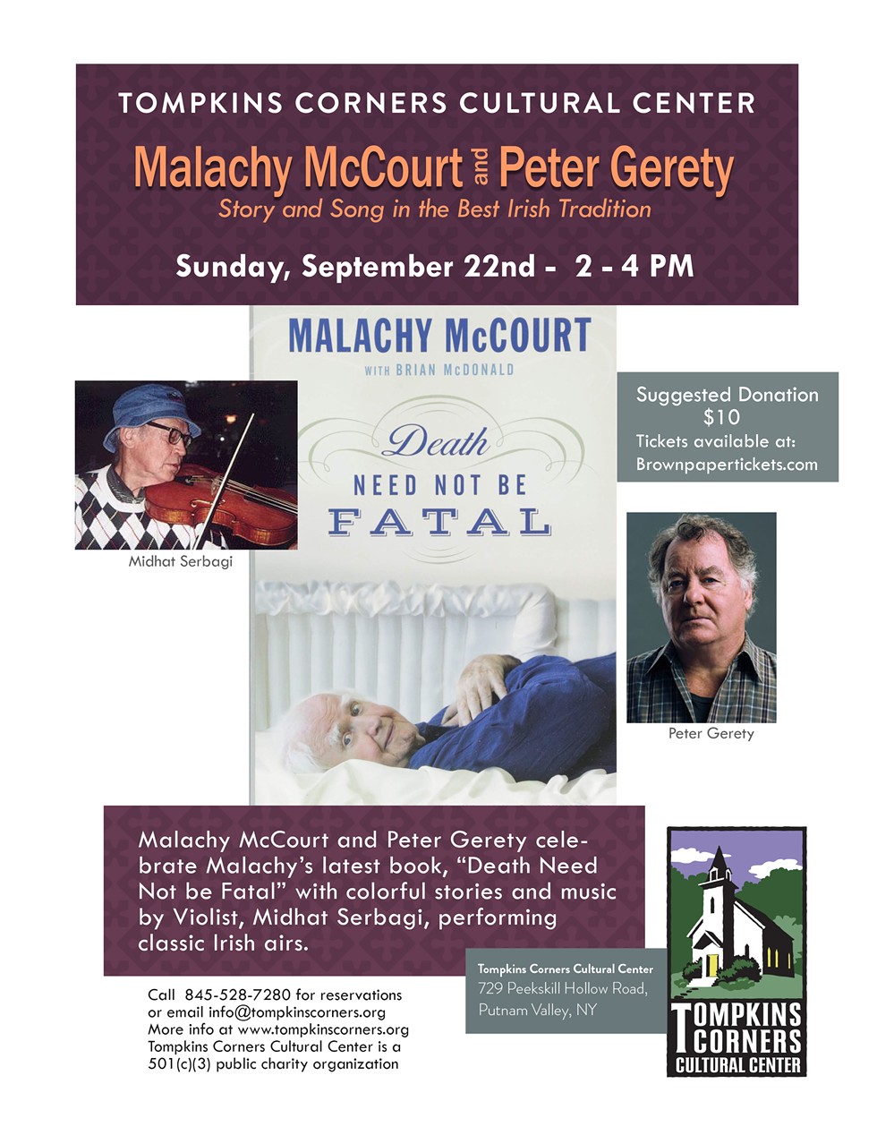 Malachy McCourt and Peter Gerety at TCCC