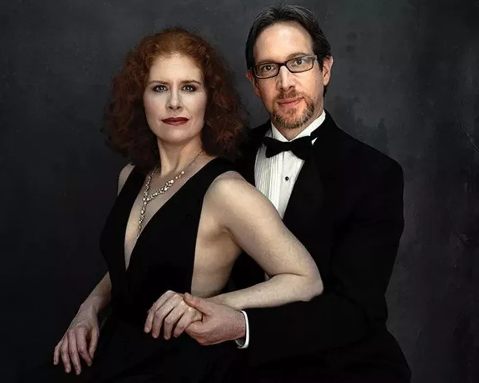 Soloists Christopher Brellochs and Elizabeth Gerbi share songs by Edith Piaf cabaret style.