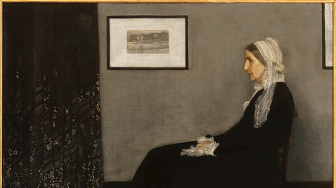 "Whistler's Mother: Grey, Black, and White"