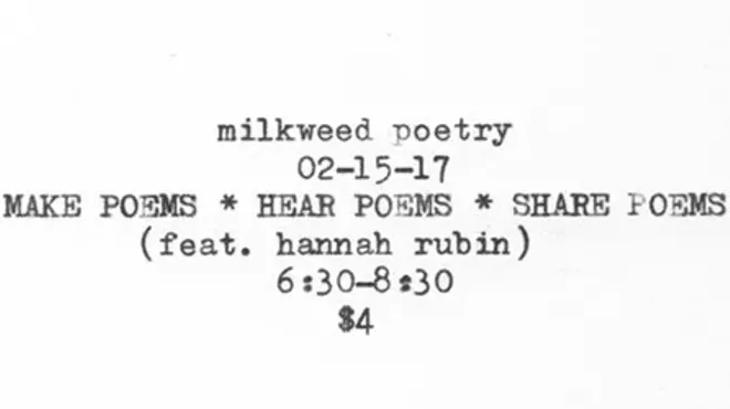 Image: Milkweed Poetry feat. Hannah Rubin