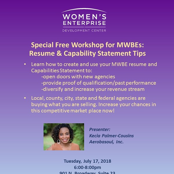 WEDC'S MWBE: Resume & Capability Statement Tips