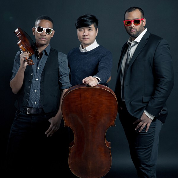 Warp Trio: Josh Henderson (Violin), Ju Young Lee (Cello), and Mikael Darmanie (Piano).