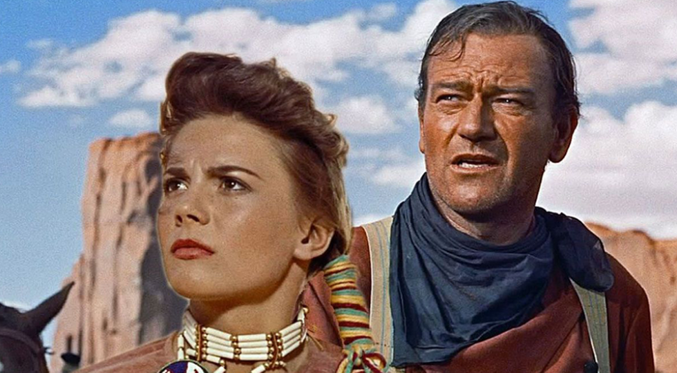 Natalie Wood and John Wayne star in the John Ford classic.