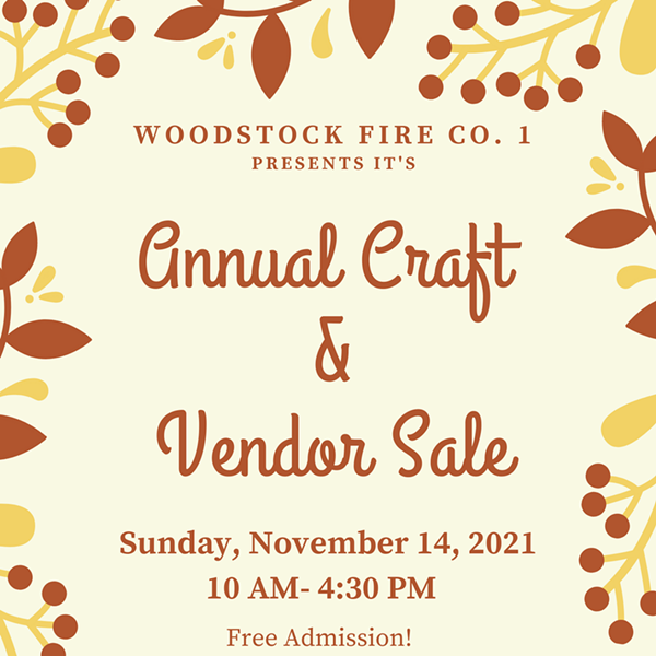 2021 Woodstock Fire Co. 1 Craft and Vendor Sale