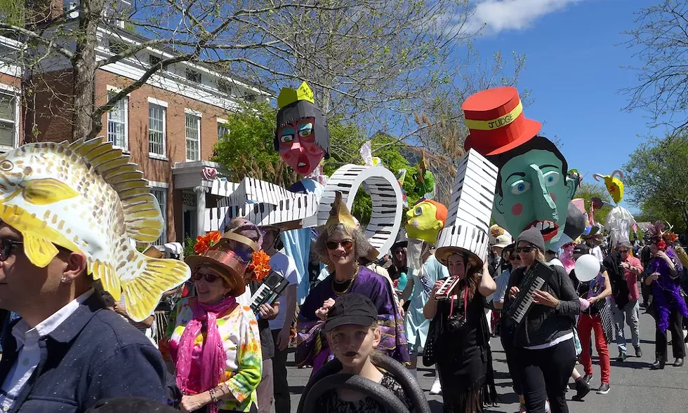 Mad Hatters strut their creations down Hudson's Warren Street