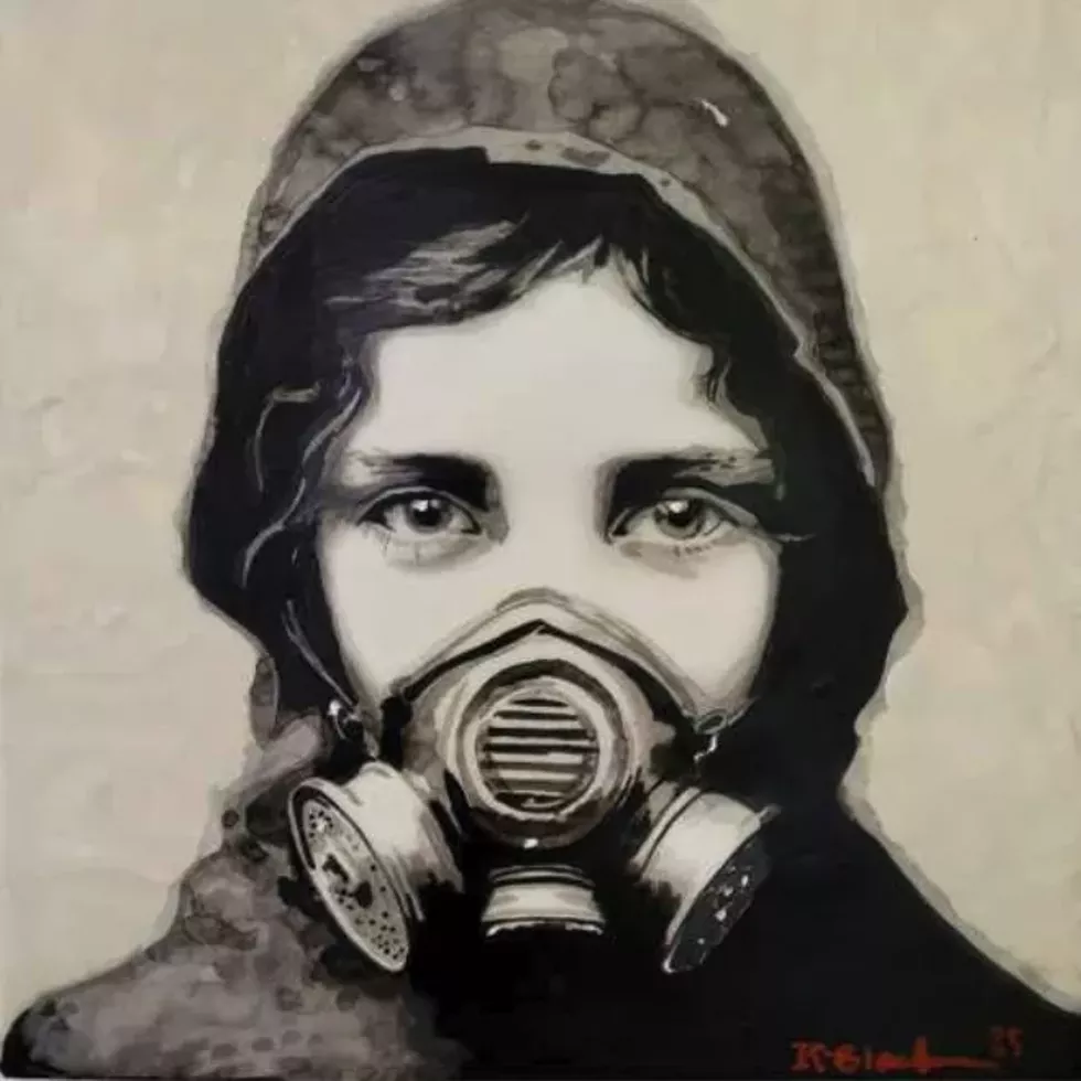 Child with a Gas Mask, Kirsten Blackburn, 8" x 8"
