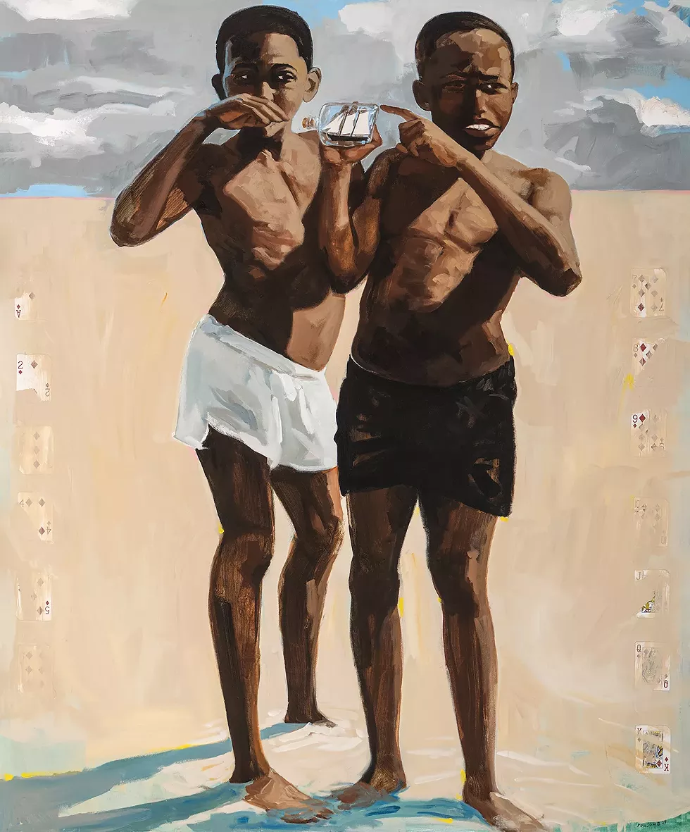 Ransome, "Beached," 2024, acrylic and collage, 60 x 48 inches