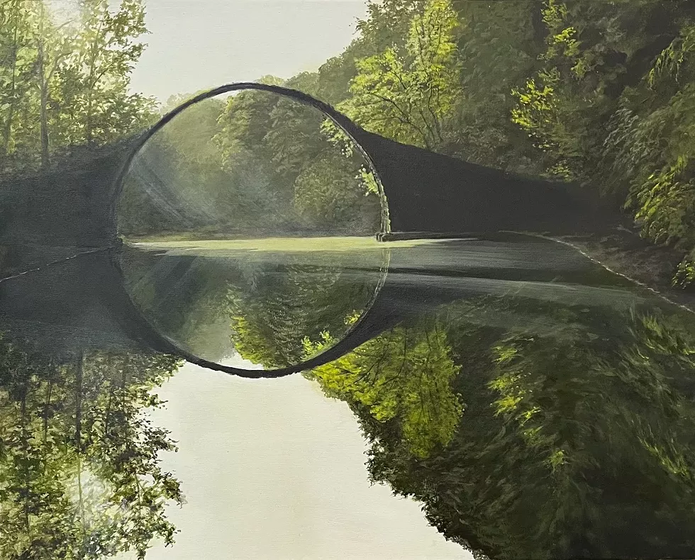 Rakotz Bridge, Germany / acrylic on canvas / 30"x24"