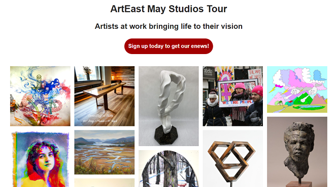 ArtEast May Studios Tour- Saturday, May 4th, Sunday, May 5th