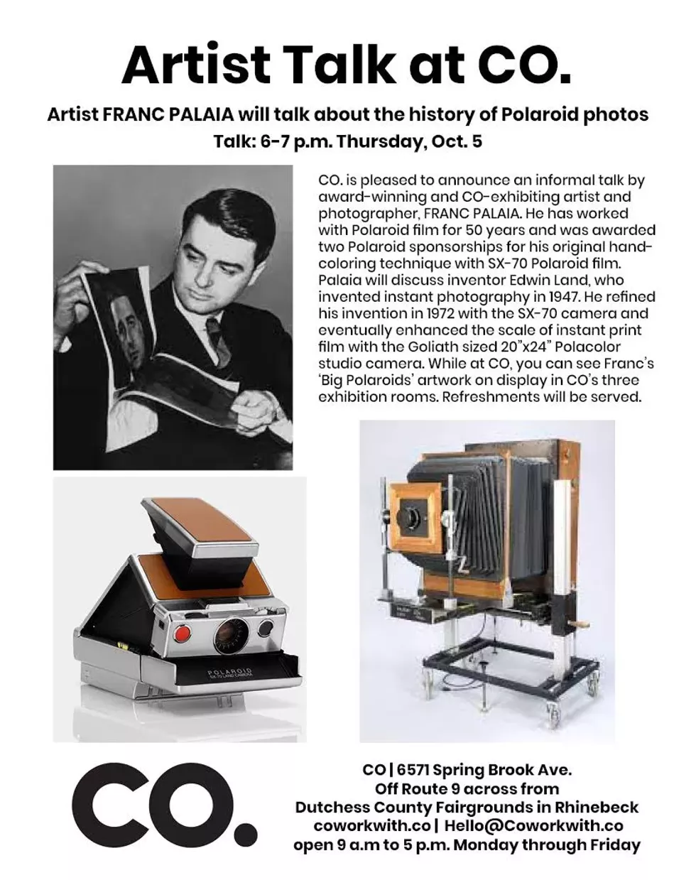 Poster for Polaroid artist talk