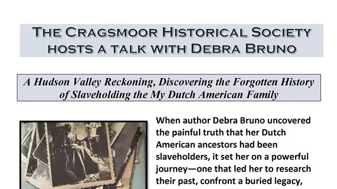 Image: Autor, Debra Bruno, discusses her book, A Hudson Valley Reckoning, Discovering the Forgotten History of Slaveholding the My Dutch American Family