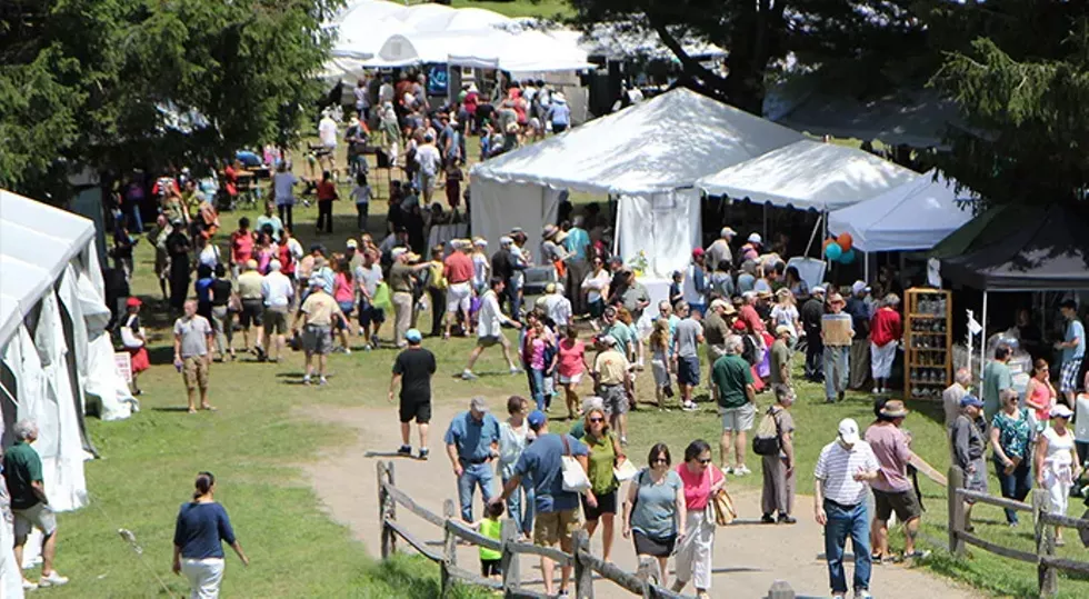 Crowds gathering at the annual Berkshires Arts Festival at Ski Butternut in Great Barrington.