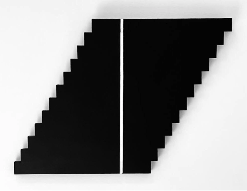 Broadway, Grey Zeien, 2023, painted wood, 22 x 22 inches