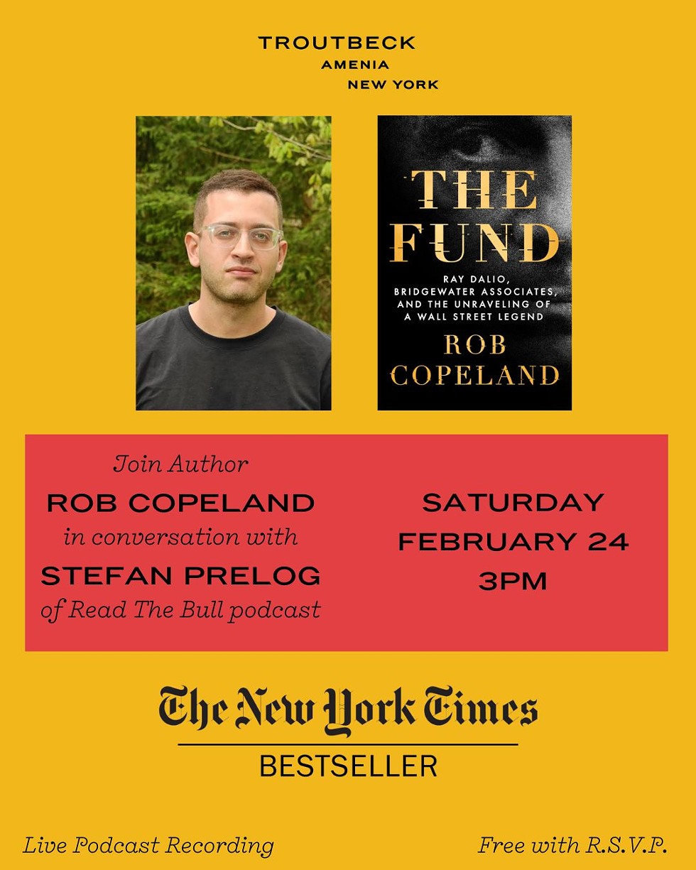 Troutbeck Book Talk: Rob Copeland in conversation with Stefan Prelog