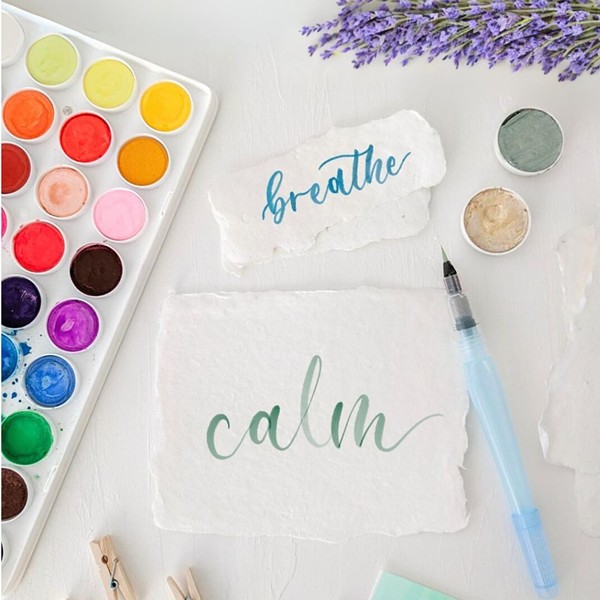 Calm Calligraphy with Watercolors
