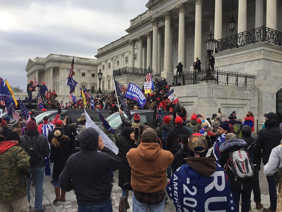 Trump supporters marching on the US Capitol. So far, two Hudson Valley residents have been arrested for participating in the riot.