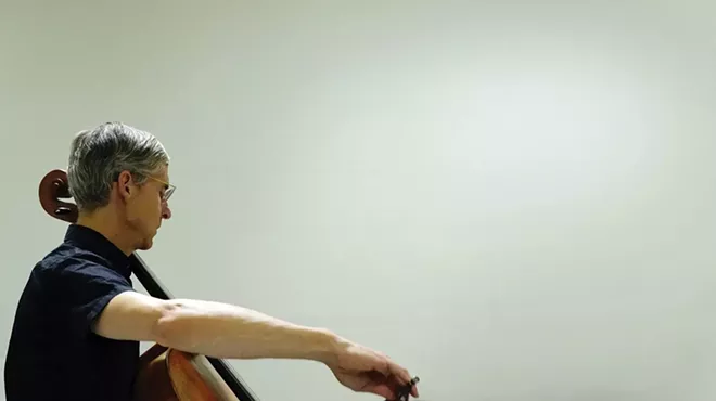 Image: Charles Curtis performs Naldjorlak by &Eacute;liane Radigue at EMPAC in Troy