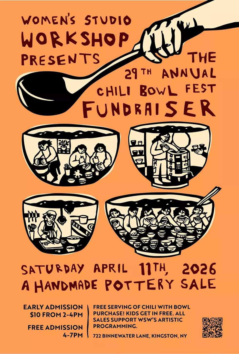 Women's Studio Workshop's 2026 Chili Bowl Fest Poster
