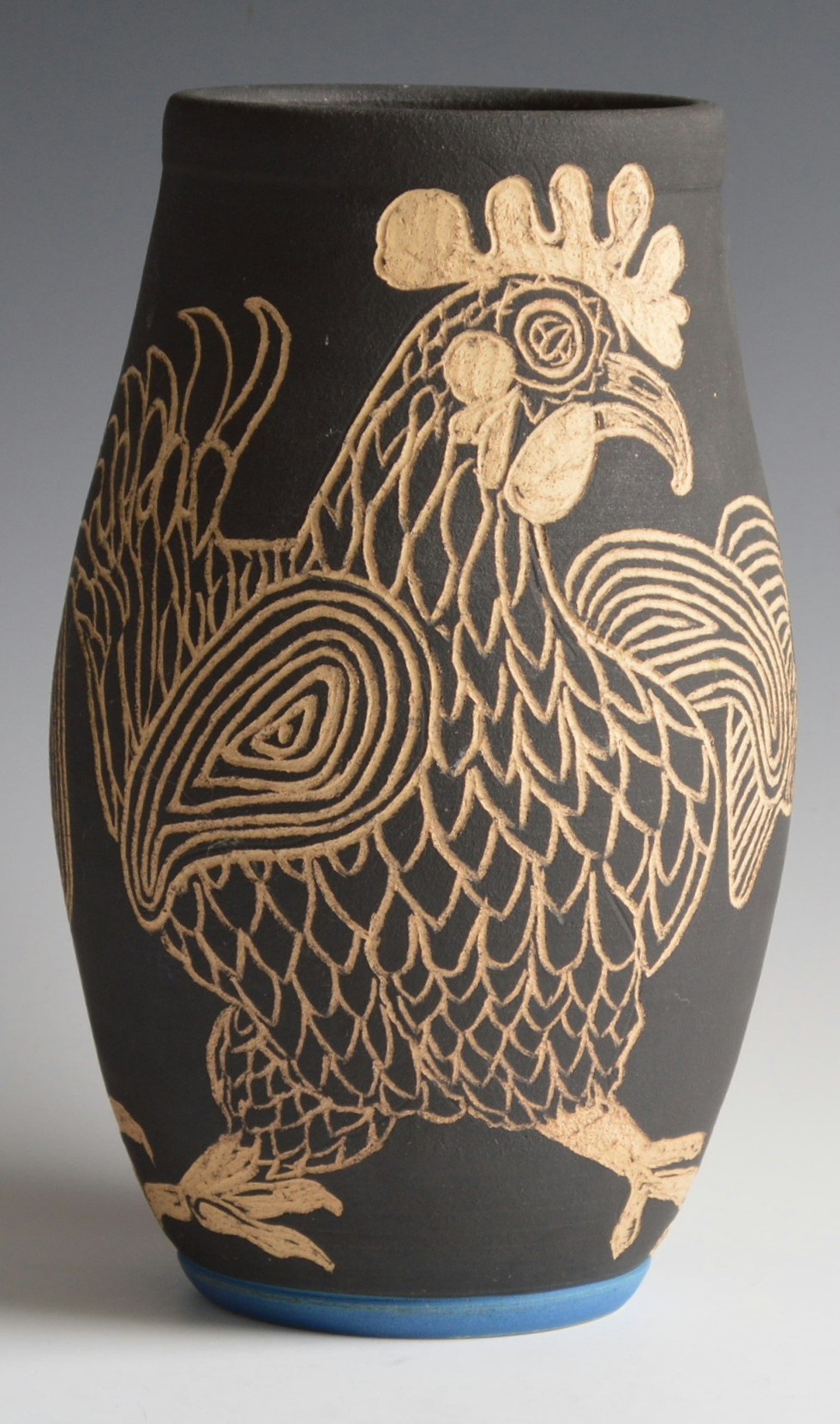 Amy Brenner, chicken vase, stoneware