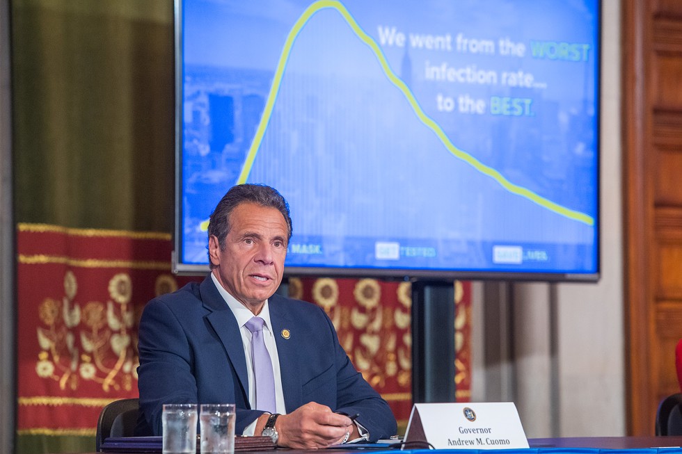 Governor Cuomo during Wednesday's coronavirus briefing. The regular updates will end on Friday, June 19.