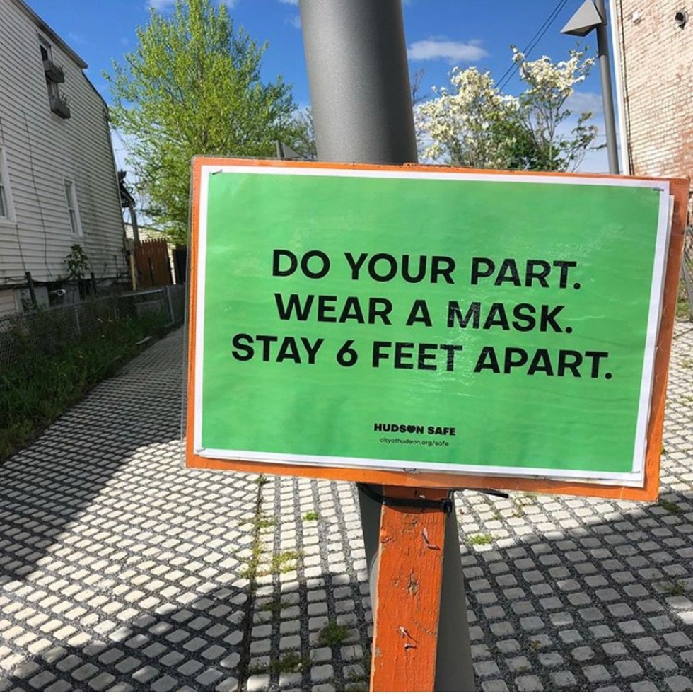 A sign from a public safety campaign in Hudson launched Thursday.