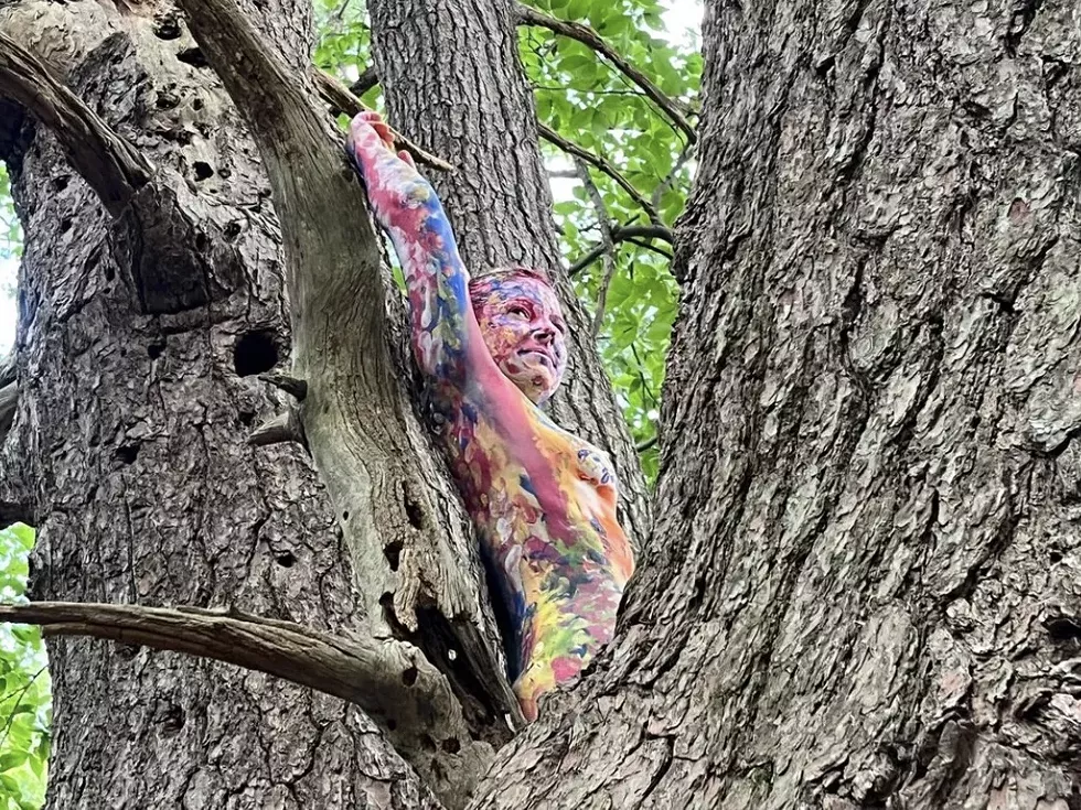 Body art photo shoot in the woods