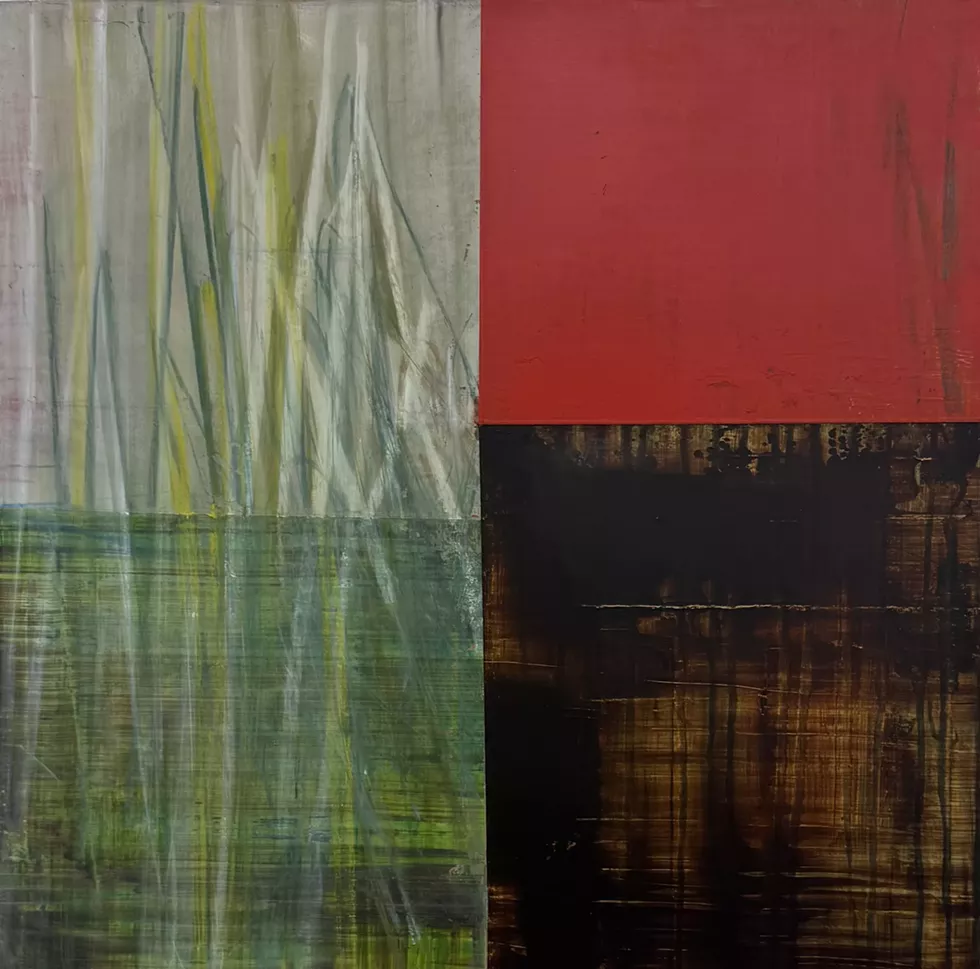 David Becker, First Till, 2026, acrylic on canvas. 20 x 20 inches.