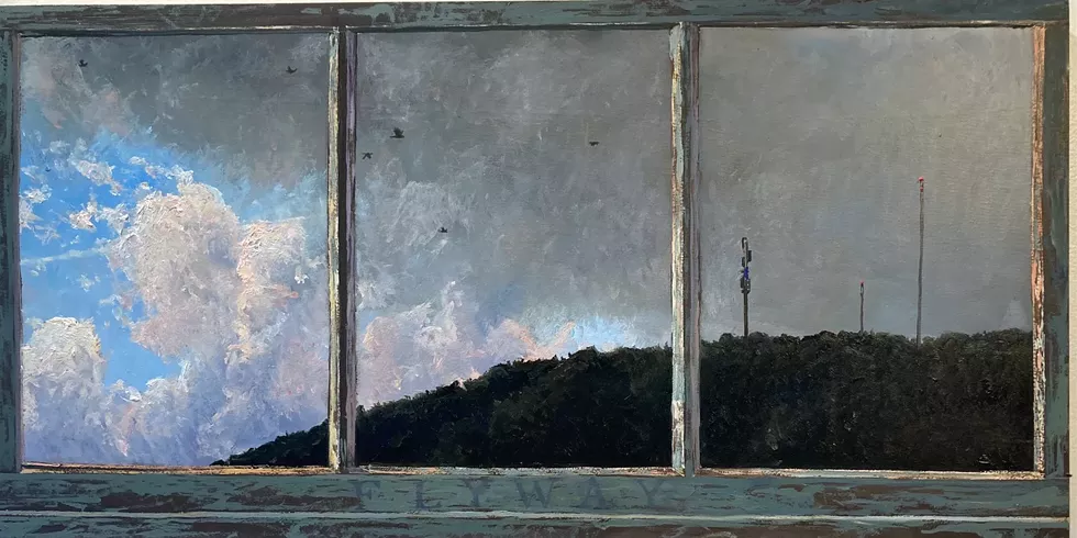 Eric Forstmann Flyway, 2021 Oil on birch panel 12 x 24&rdquo;