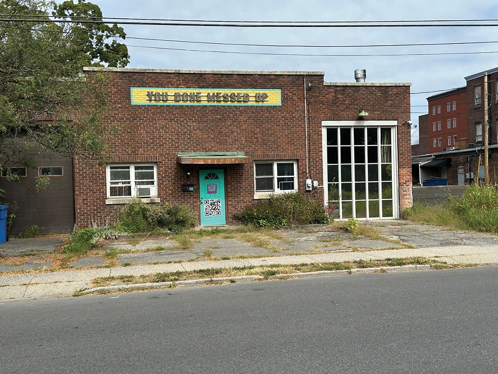 The building that sits on a residential block of Greenkill Avenue between Sterling Avenue and Iwo Jima Lane.