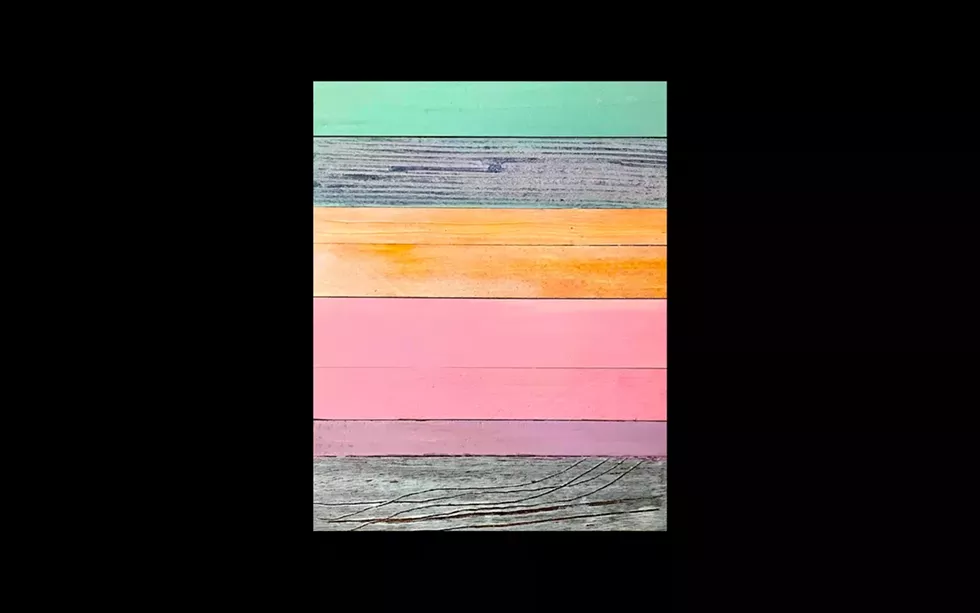 , Stripe, Brown, Pink, found paint and wood