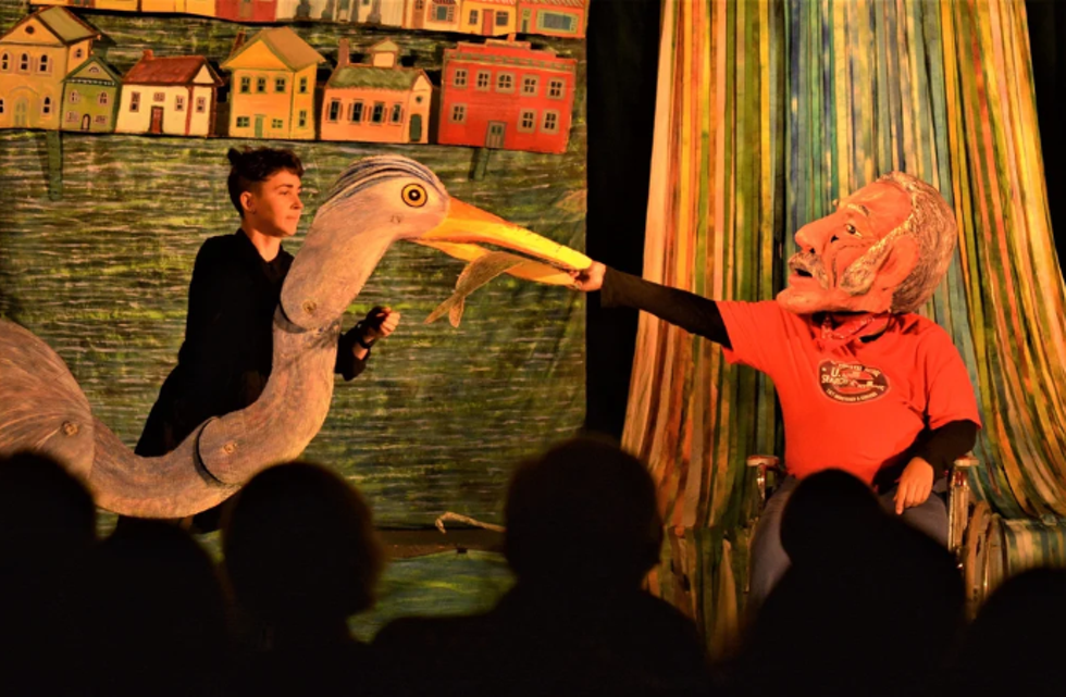 Arm-of-the-Sea, founded in 1982, combines storytelling with live music and live-sized puppetry.
