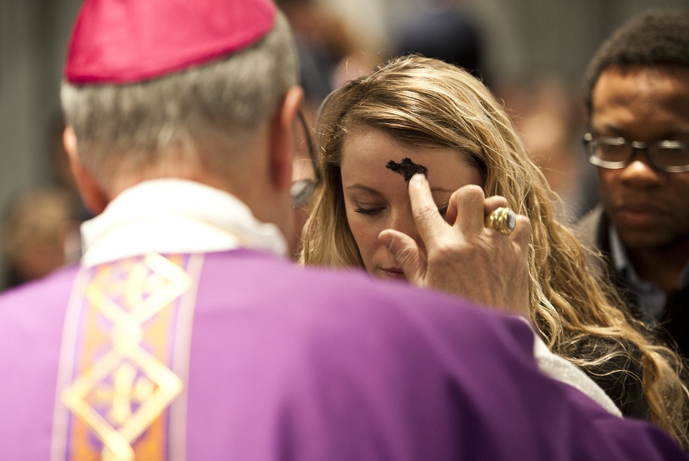 Ash Wednesday Mass in Canary Wharf celebrated by Papal Nuncio Archbishop Mennini