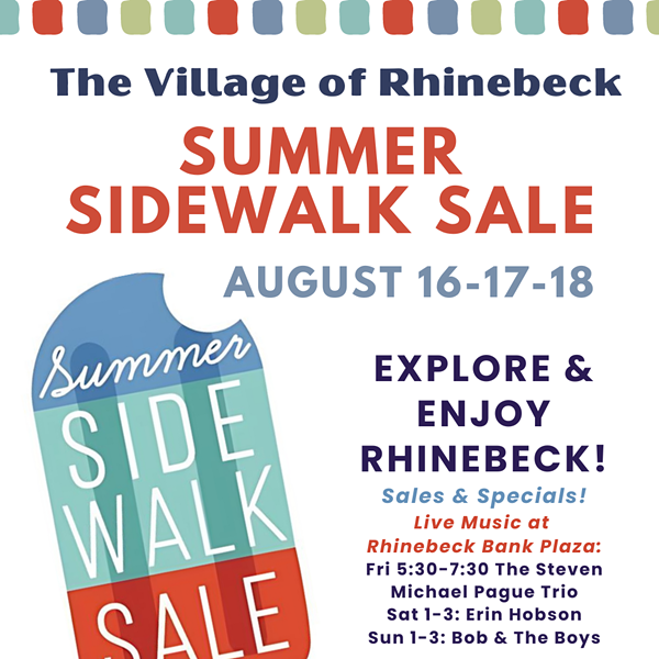 Explore & Enjoy Rhinebeck Summer Sidewalk Sale - August 16-18