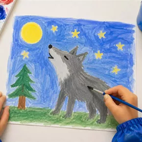 Image: Family Studio Hour: Watercolor Spirit Animal