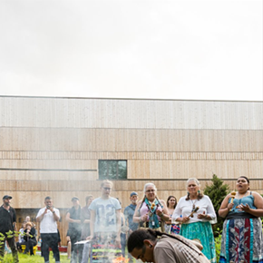 Image: Fire Pit Gathering at the Indigenous Garden