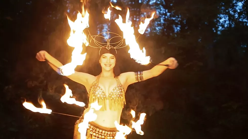 Pyro Bellydancer performing
