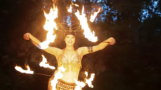 Image: Fire Spinning Performance by Pyro Department