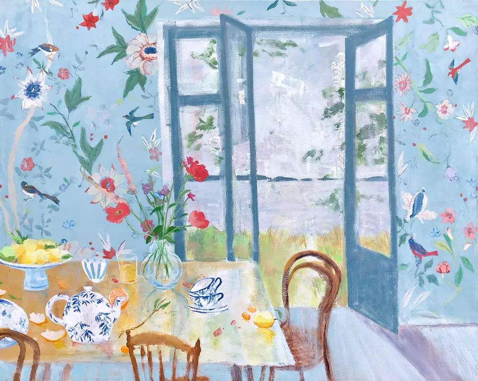 Melanie Parke, Wedgewood, 2021, 48 x 60 inches, oil on canvas