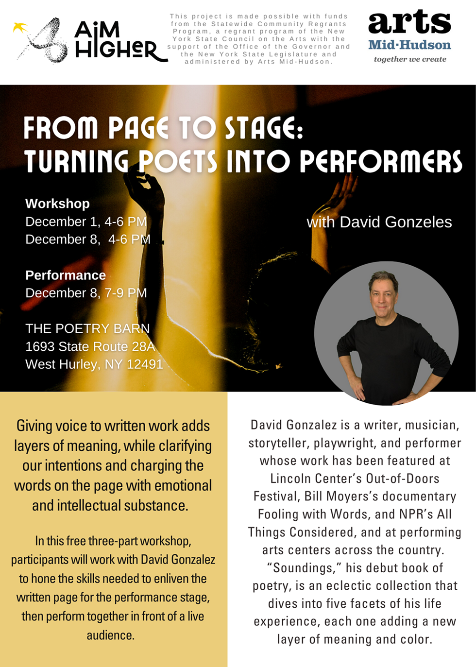 Free workshop at The Poetry Barn