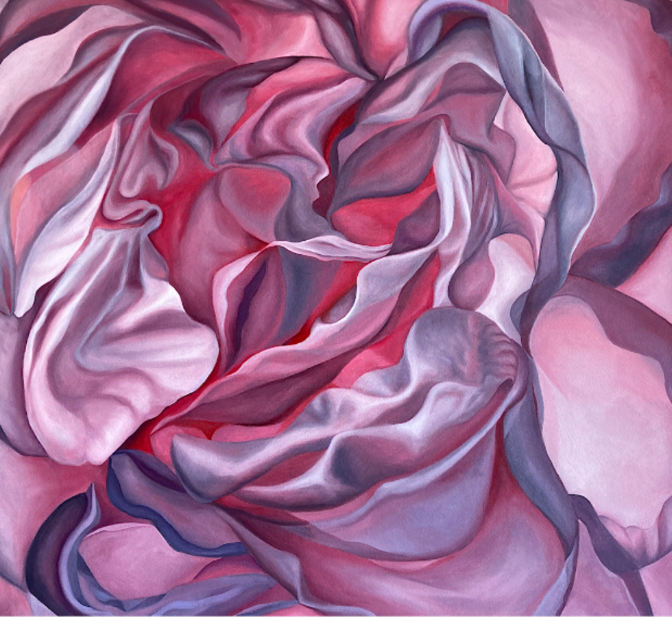 Pink Peony, 2023, 38&rdquo; x 35&rdquo;, oil on canvas