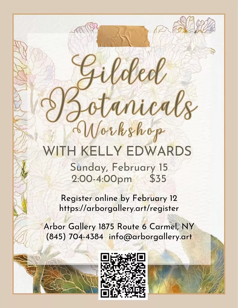 Gilded Botanicals Workshop with Kelly Edwards at Arbor Gallery