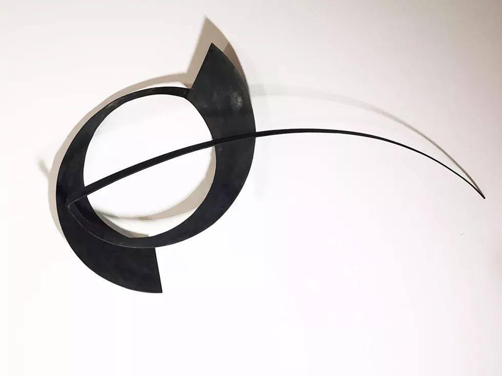 "Looking Back to Life Ahead", oxidized steel, 18.5" x 34" x 9", 2022 photo courtesy of the artist