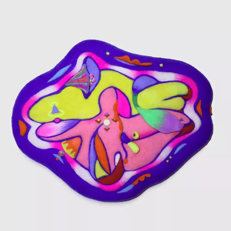 Synchronicity, Davina Hsu, 2025, natural wool felted on soft foam, 31 x 28 x 7 inches