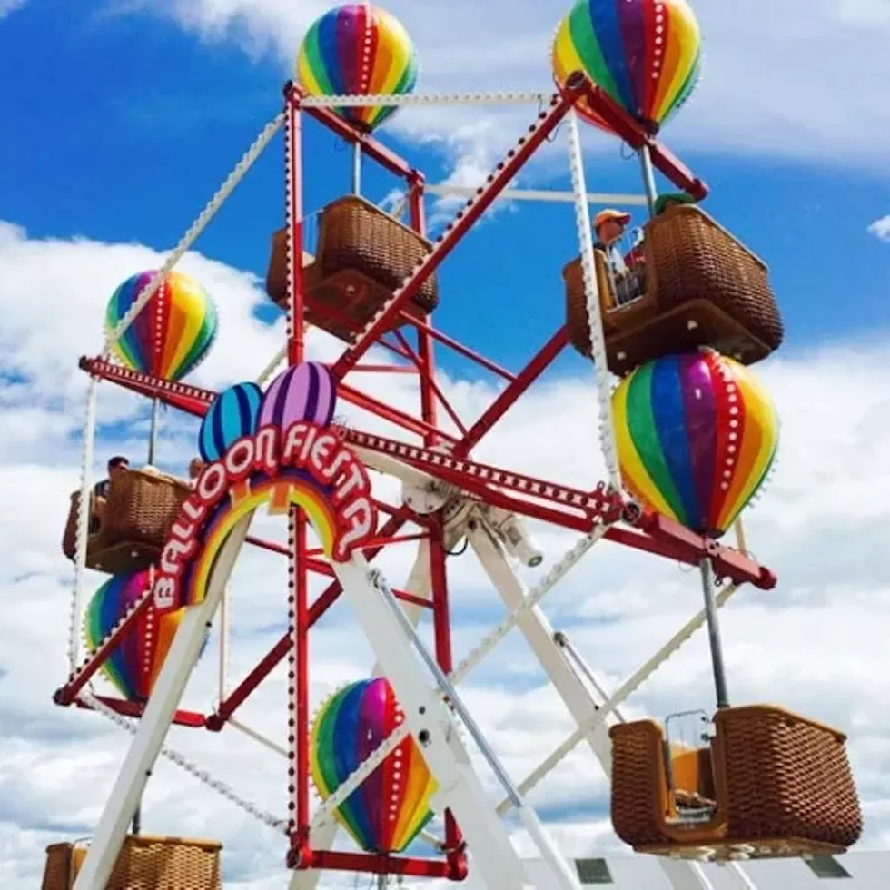 The carnival midway features rides for all ages.