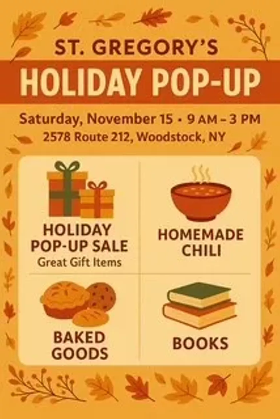 Holiday/Book,Bake, Chili Sale